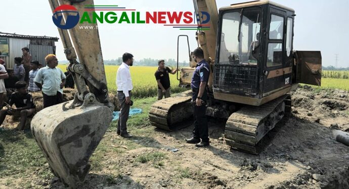 নাগরপুর ও দেলদুয়ারে অবৈধভাবে বালু উত্তোলন ও মাটিকাটার বিরুদ্ধে অভিযান