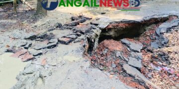 ভারী বর্ষণে দেলদুয়ার-নাটিয়াপাড়া সড়কে ধস ॥ যোগাযোগ বিচ্ছিন্ন