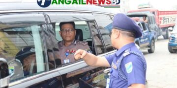 টাঙ্গাইল মহাসড়ক পরিদর্শন করলেন আইজিপি আলী হোসেন ফকির
