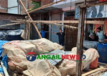 মির্জাপুরে বাজারের জমি দখলের অভিযোগ শ্রমিক দল নেতার বিরুদ্ধে ॥ প্রশাসনের উচ্ছেদ অভিযান