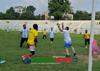 টাঙ্গাইল স্টেডিয়ামে ব্রাজিল-আর্জেন্টিনা ফোরটি আপ ব্রাদার্সের প্রীতি ফুটবল ম্যাচ ড্র