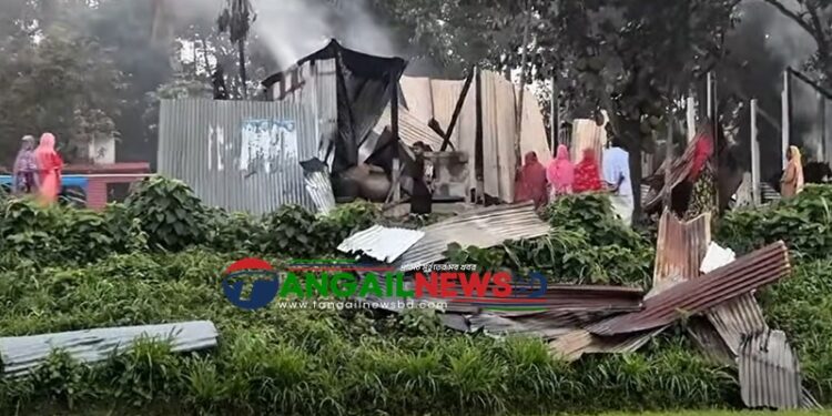 গোপালপুরের গুলিপেঁচায় প্রতিমন্ত্রীর গ্রামে হামলা ও অগ্নিসংযোগ ॥ একজন নিহত