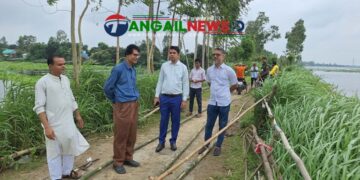 ​বাসাইল নিরাইলবাসীর দুর্ভোগ লাঘবে দ্রুত অস্থায়ী কাঠের ব্রিজ নির্মাণের আশ্বাস ইউএনও’র