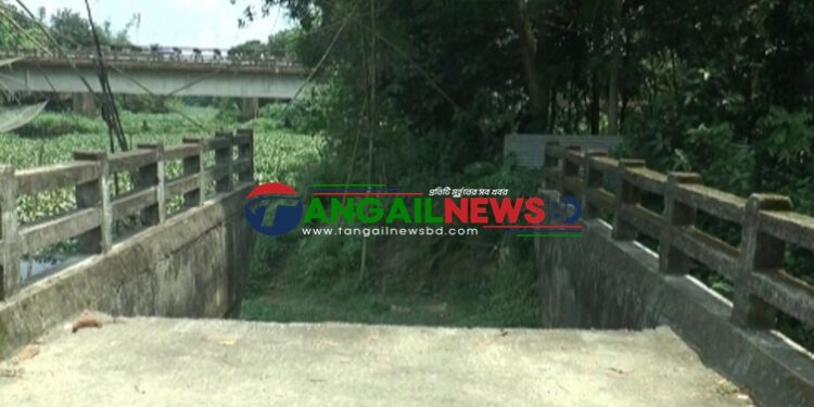 টাঙ্গাইল পৌরসভার কালিপুরে নির্মাণের ৮ বছর পরও অচল অবস্থায় সেতু ॥ স্থানীয়দের ক্ষোভ
