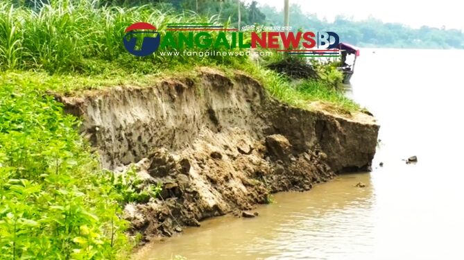 কালিহাতীর দশকিয়ায় তীব্র ভাঙ্গন আতঙ্কে ১৫ গ্রামের হাজারো মানুষ