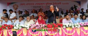 টাঙ্গাইল ডিসি গোল্ডকাপ ফুটবলে নাগরপুর দল দেলদুয়ারকে পরাজিত করেছে