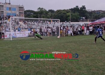 জেলা প্রশাসক গোল্ডকাপ ফুটবলে টাঙ্গাইল সদর দল ফাইনালে উর্ত্তিন