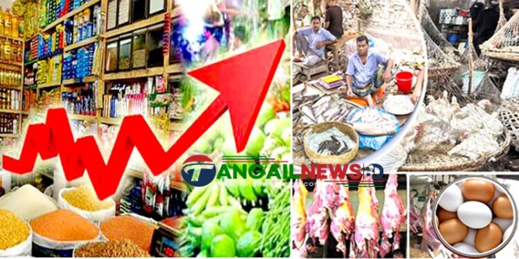 টাঙ্গাইলে নিত্যপণ্যের বাজারে নেই স্বস্তি ॥ হিমশিম খাচ্ছেন ক্রেতারা