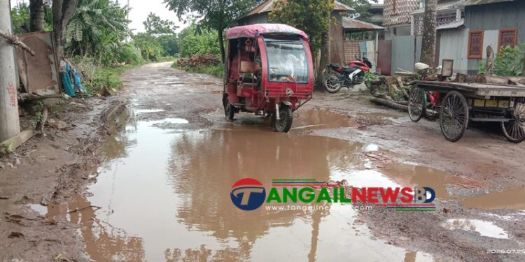 দেলদুয়ার-লাউহাটী-সাটুরিয়া মহাসড়ক টাঙ্গাইল অংশের কাজ যেন শেষই হচ্ছে না