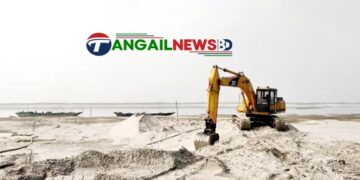 ভূঞাপুরে যমুনা নদীতে অবৈধভাবে বালু উত্তোলনের দায়ে ৭ জনকে জরিমানা