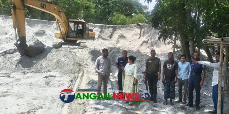 কালিহাতীতে বালুমহালে ইউএনওর ঝটিকা অভিযানে ৪ লাখ টাকা জরিমানা