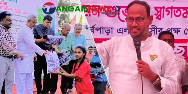 টাঙ্গাইলে অনূর্ধ্ব-১৪ নারী ফুটবলারদের তাঁতের শাড়ি উপহার দিলেন প্রতিমন্ত্রী টুকু