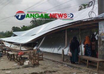 সখীপুরের বহেড়াতৈলে ঘর ভেঙে দিল বন বিভাগ