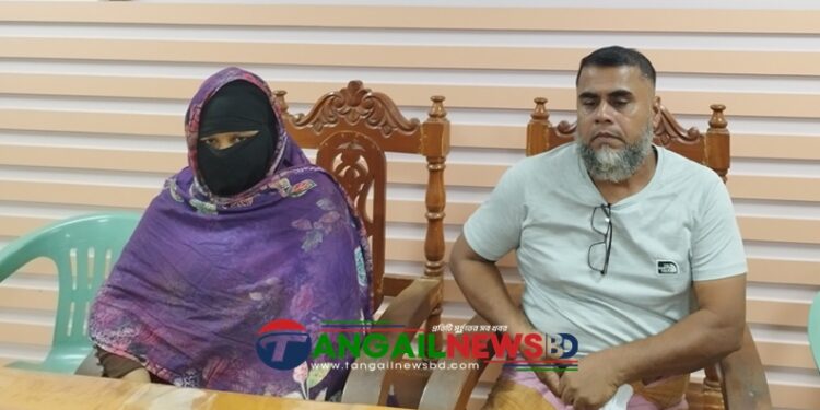 মির্জাপুরে গোলাপী হত্যার রহস্য উদঘাটন ও হয়রানির প্রতিবাদে স্বামীর সংবাদ সম্মেলন