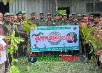 গোপালপুরে আনসার ও গ্রাম প্রতিরক্ষা বাহিনীর বৃক্ষরোপণ কর্মসূচি