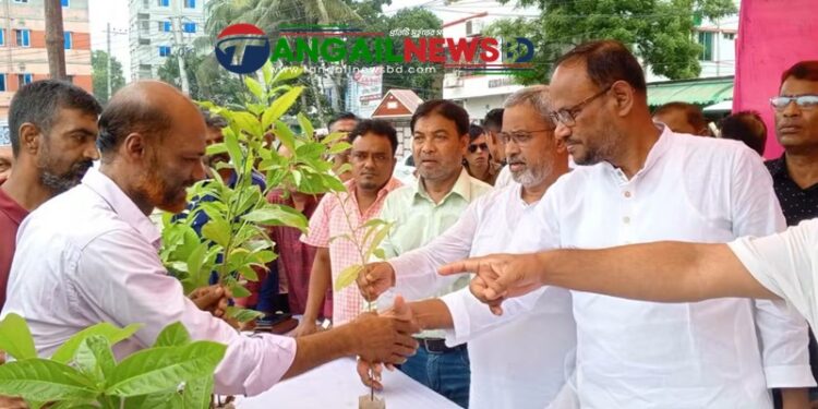 বিএনপির প্রতিষ্ঠাবার্ষিকীতে টাঙ্গাইল শহরে বৃক্ষরোপণ ও চারা বিতরণ