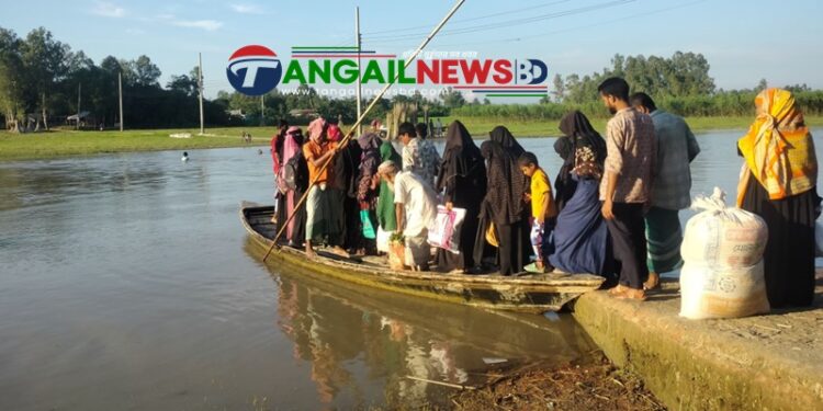 ভূঞাপুরে লৌহজং নদীতে সেতু না থাকায় ১০ হাজার মানুষের চরম দুর্ভোগ