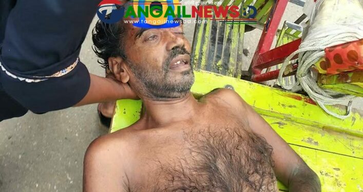 কালিহাতীতে ব্রিজের ঢালে লাকড়িবোঝাই ঠেলাগাড়ি উল্টে চালক নিহত