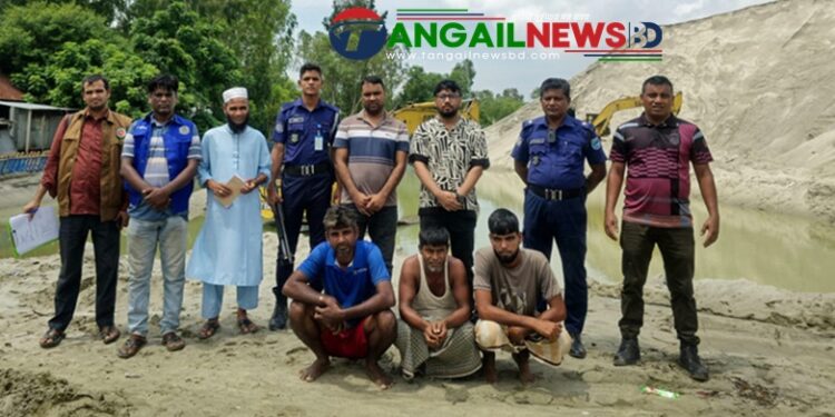 কালিহাতী যমুনা নদীর বালুঘাটে ৪ লাখ টাকা জরিমানা