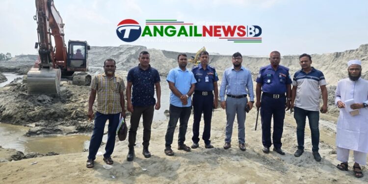 কালিহাতীতে বালু মহালে অভিযানে ৪ লাখ ১০ হাজার টাকা জরিমানা
