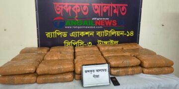 গোপালপুরে ৬০ কেজি গাঁজাসহ রাসেলকে গ্রেপ্তার