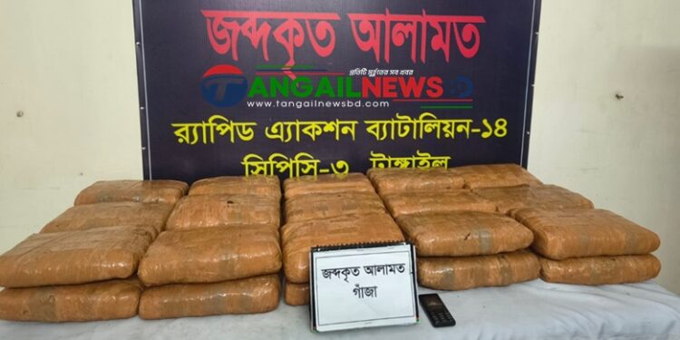 গোপালপুরে ৬০ কেজি গাঁজাসহ রাসেলকে গ্রেপ্তার