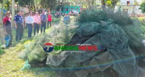 গোপালপুরে ১২০০ মিটার অবৈধ চায়না জাল পুড়িয়ে ধ্বংস