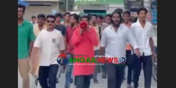 টাঙ্গাইল শহর ছাত্রদলের বিক্ষোভ ও প্রতিবাদ মিছিল অনুষ্ঠিত