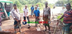 কালিহাতীতে শিক্ষক ইস্কান্দারের উদ্যোগে সড়কের গর্ত সংস্কারের কাজ শুরু
