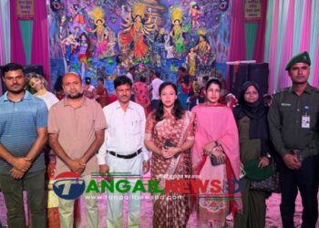ঘাটাইলে পূজামণ্ডপ পরিদর্শন করলেন ইউএনও তাসমিন উর্মি