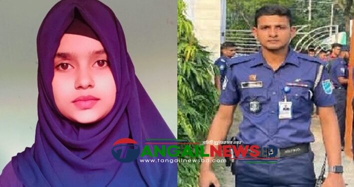 মির্জাপুরে পুলিশ কনস্টেবল স্বামীর বিচারের দাবিতে মানববন্ধন