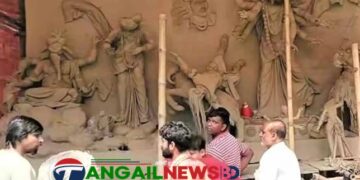 মির্জাপুরের জামুর্কীতে গভীর রাতে দুর্গা মন্দিরের চার প্রতিমা ভাঙচুর