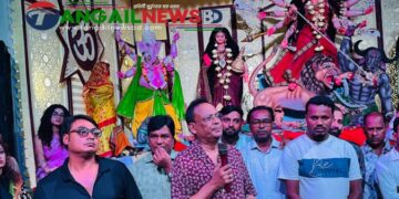 “ধর্ম যার যার, দেশটা সবার” মধুপুরে পূজামণ্ডপ পরিদর্শনে মন্ত্রী ফকির মাহবুব