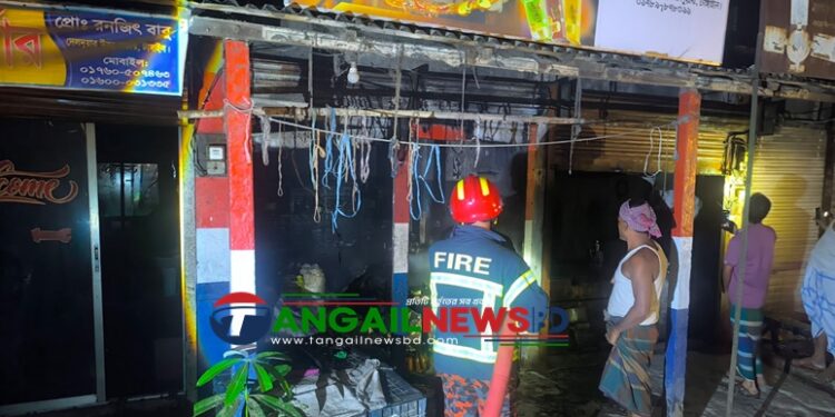 দেলদুয়ার বাজারে অগ্নিকান্ডে প্রায় ১০ লক্ষাধিক টাকার ক্ষয়ক্ষতি