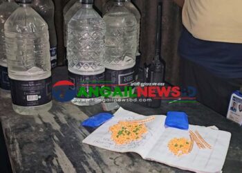 টাঙ্গাইলে ৩৮০ পিস ইয়াবা ও ২০ লিটার চোলাই মদ জব্দ
