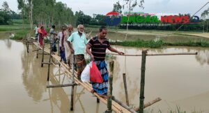 সখীপুরের মরিচকুঁড়ি খালে বাঁশের সাঁকোতেই পারাপার দুই ইউনিয়নের মানুষের