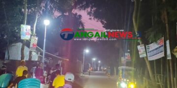 বাসাইলের সোনালিয়ায় প্রবাসীদের অর্থে আলোকিত তিন কিলোমিটার সড়ক