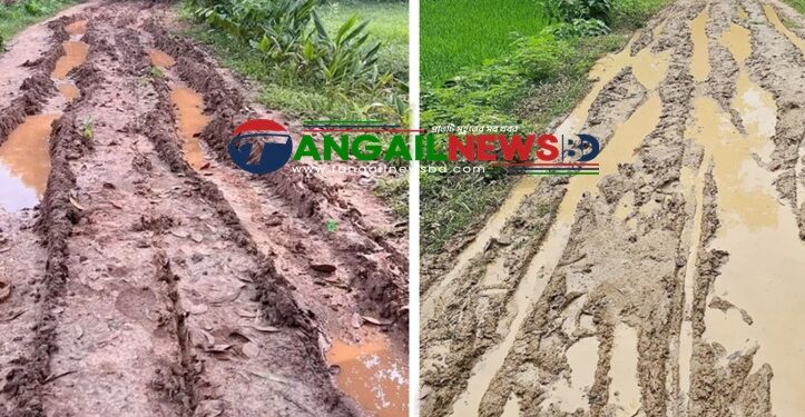 মির্জাপুরের পাহাড়ি সড়কের বেহাল অবস্থা ॥ দুর্ভোগে চার ইউনিয়নের মানুষ